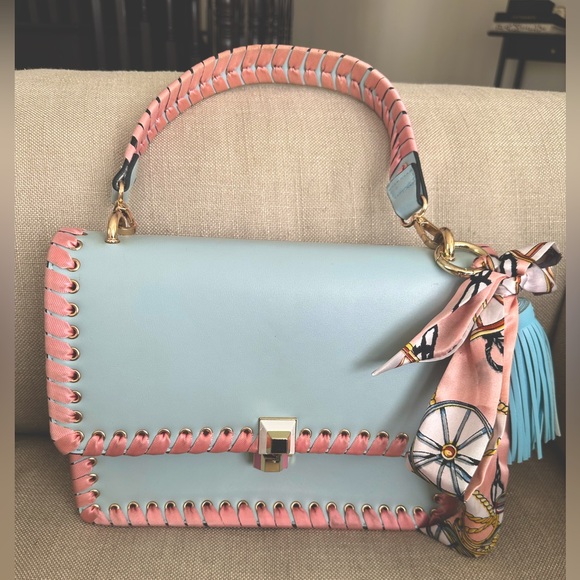browns Handbags - Browns Baby Blue & Pink Leather should Bag